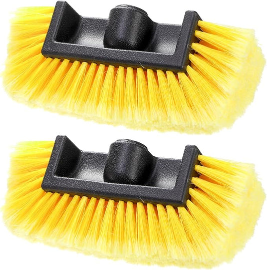 2 Pack Car Wash Brush Head, 10'' Car Wash Scrubber with Soft Bristle, Car Cleaning Brush Exterior Vehicle Wash Equipment Replacement for Auto RV Truck Boat Camper