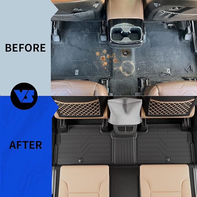 Rongtaod Floor Mats Compatible with 2020-2025 Kia Telluride 7&8 Seats (Not for 2027) Cargo Mat Trunk Mat Cargo Liner TPE All Weather Floor Liner 2024 Kia Telluride Accessories (Floor Mats)