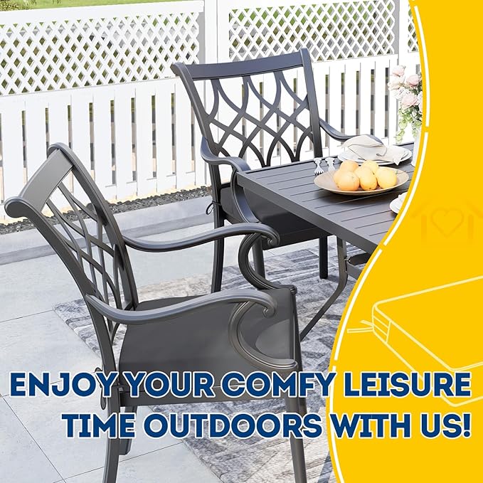 AAAAAcessories Outdoor Seat Cushions for Chairs, Waterproof, Fade-Resistant, 18" x 18" x 2", Patio Furniture Replacement Cushions, Set of 2, Dark Gray