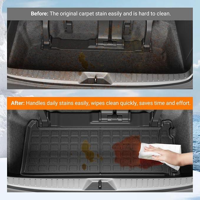 powoq 7&8 Seats Trunk Mat Compatible with 2021-2026 Toyota Sienna Cargo Mat TPE Trunk Liner Cargo Liner Replacement for 2021-2026 Toyota Sienna Accessories (Trunk Mat)