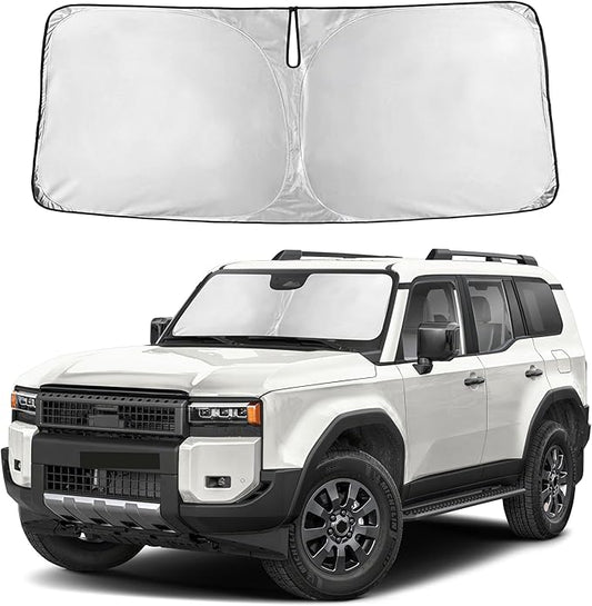 Autovir Windshield Sun Shade Fit for 2024-2024 2025 2026 Toyota Land Cruiser Sun Shade, Front Window Sun Visor, UV Protection, Heat Blocker, Foldable Car Accessories