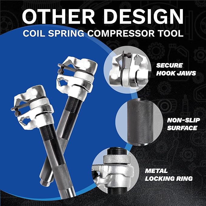 Spring Compressor Tool, Coil Spring Compressor Tool Set with Extendable Bracket, Heavy Duty Macpherson Strut Spring Compressor Tool with 2425LB Capacity for Car Truck ATV UTV