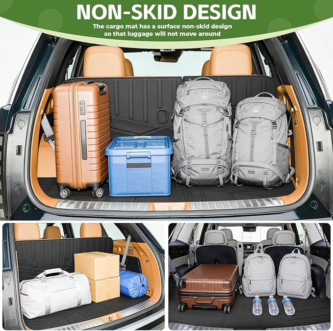 Cargo Liners for 2026 Hyundai Palisade 7 Seats(Only Fit Gas Models) Trunk Mat with Seat Back Cover Accessories, All Weather Rear Cargo Mat Backrest Protector(Cargo Mat&2nd Row Kick Mat)