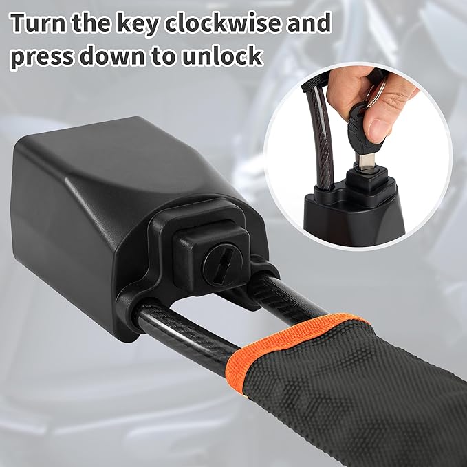 Car Steering Wheel Lock, 1 Pack Anti Theft Car Device with Max 17” Locking Length, Thickened Steel Wire, and Fine Stitched Edges, 3 Keys Included, Easy to Store, Fits Most Vehicles, SUVs（Black）