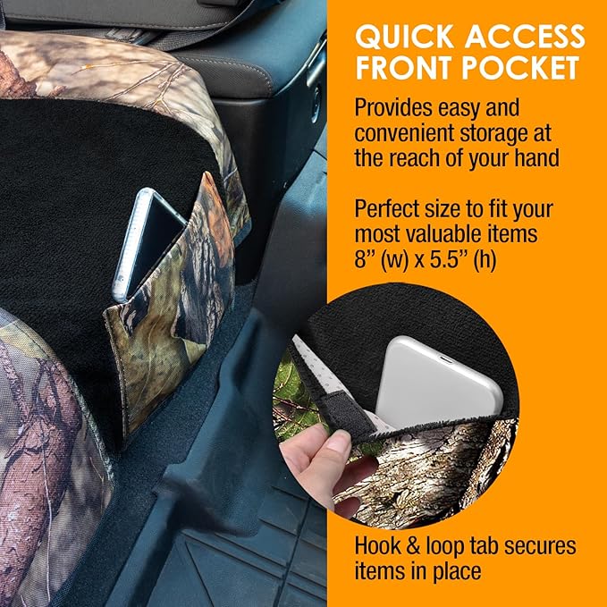LPI Truck Mossy Oak Camo Car Seat Cover Towel Protector; Protects Seats from Sweat, Dirt, Dogs, Kids; Heavy Duty Material, Universal Fit for Cars SUVs MiniVans Trucks, EZ fit, Non Slip Grip, 1pc