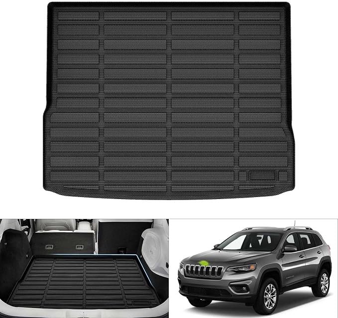 Cartist Custom Fit for Cargo Liner Jeep Cherokee 2014-2022 2023 All Weather Anti-Slip Rear Trunk Mat Waterproof TPE (NOT for Jeep Grand Cherokee)