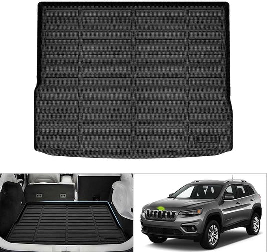 Cartist Custom Fit for Cargo Liner Jeep Cherokee 2014-2022 2023 All Weather Anti-Slip Rear Trunk Mat Waterproof TPE (NOT for Jeep Grand Cherokee)