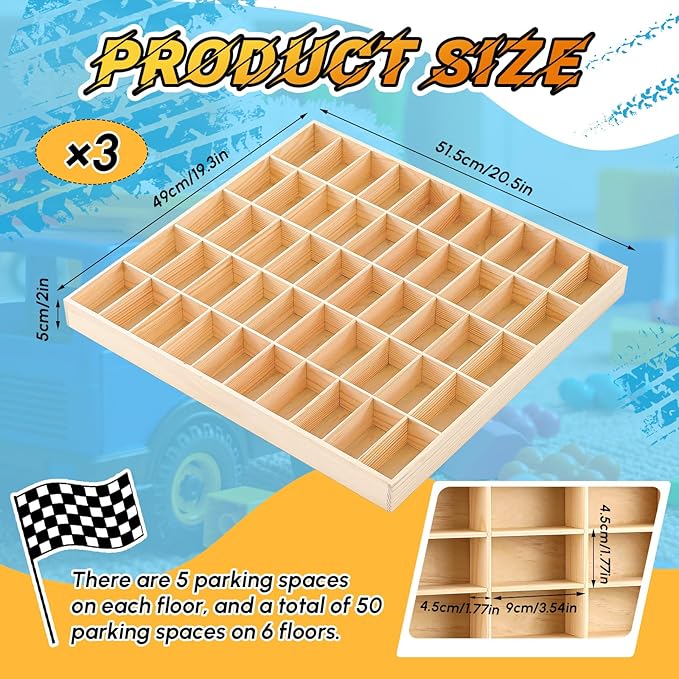 Seenelling Hot 1/64 Diecast Wheels Display Case Holds Toy Cars Wooden Wall Mount Car Display Shelf Storage Organizer Case for Toy Collectibles, Wheel, Model, 10 Layers (150 Spaces in Total)