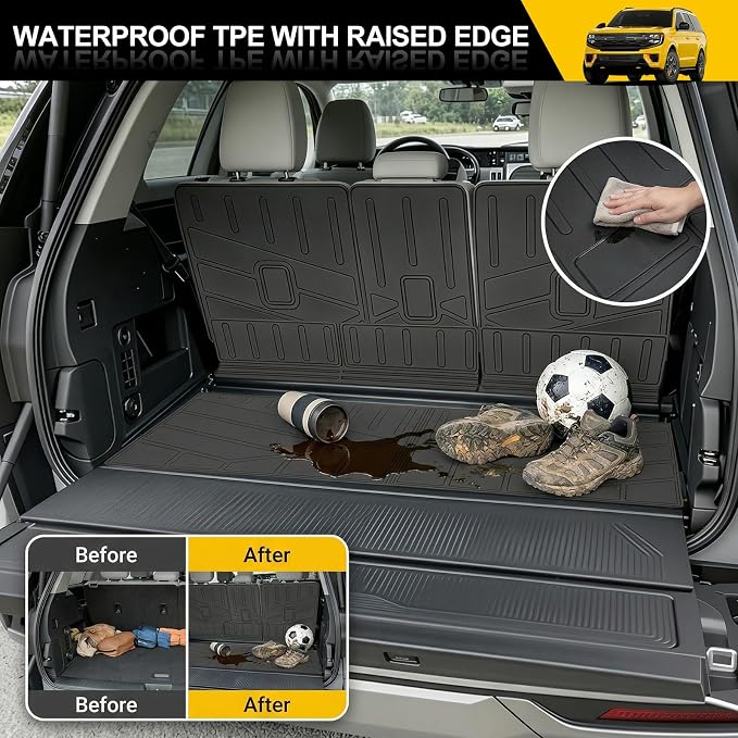 Trunk Mat & Backrest Mat for 2025 2026 Ford Expedition/Lincoln Navigator Standard 7 Seats(Not for Max/L Models), Rear Seat Back Cover Cargo Liner Only for 25 26 Expedition/Navigator Accessories