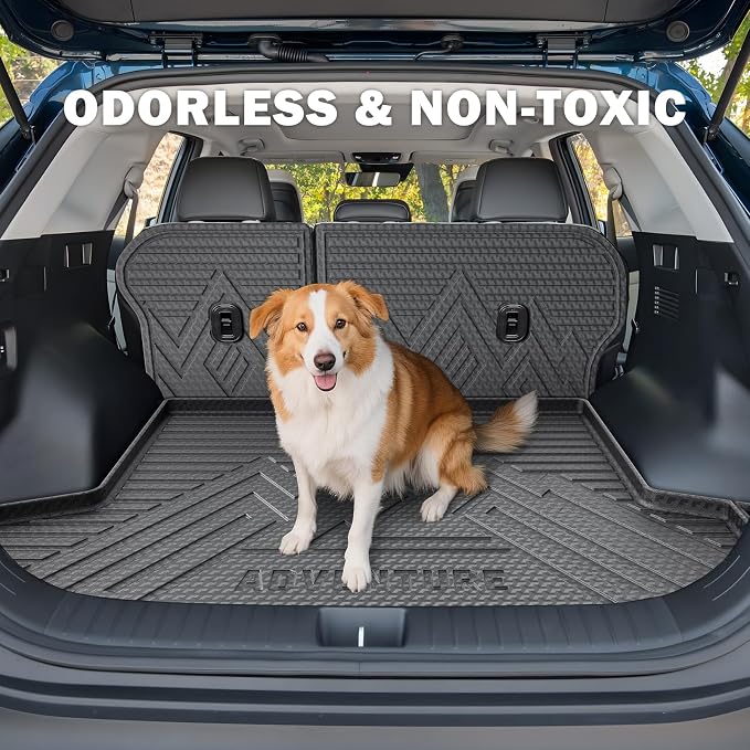 KUST Trunk Cargo Liner for 2023-2026 Kia Sportage Accessories (Include Hybrid, Not for PHEV), Rear Trunk Cargo Mat with Backrest Mat, TPE Rubber, Raised Edge
