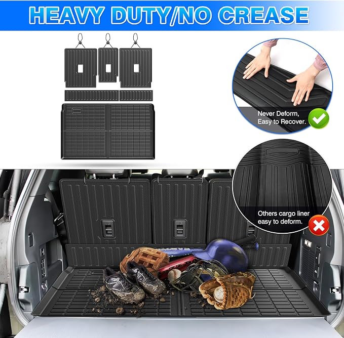 Cartist Cargo Mat & Backrest Mat Fits for Ford Expedition max 7&8 Seats 2025 2026 (Only Fit Max) All Weather Rear Cargo Liner for Expedition max Accessories for Ford Expedition max 25-26