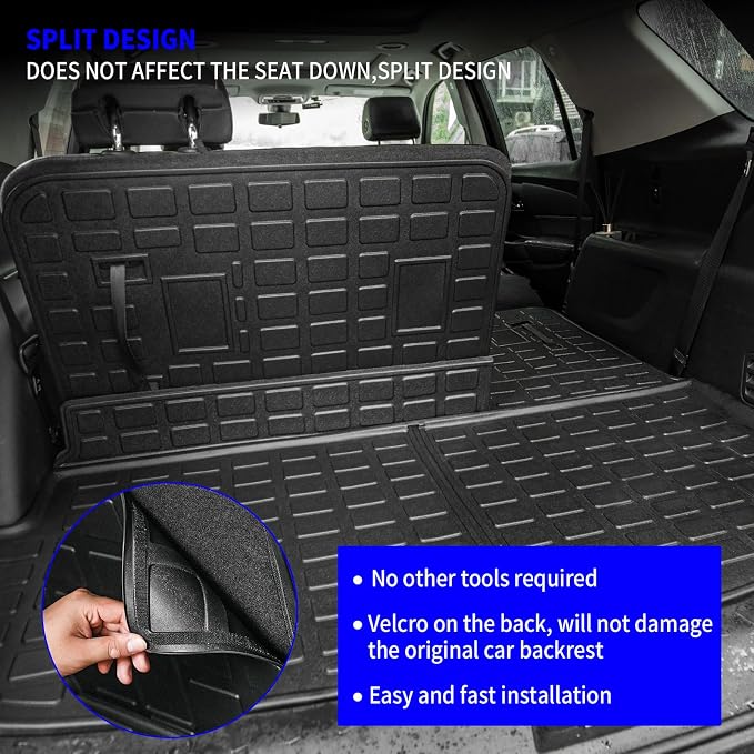Rongtaod Floor Mats Compatible with 2018-2023 Chevrolet Traverse (Fit 2024 Traverse Limited) 8 Seats Cargo Liner Back Seat Cover 2023 Chevy Traverse Accessories (Trunk Mat+Backrest Mats+Floor Mats)