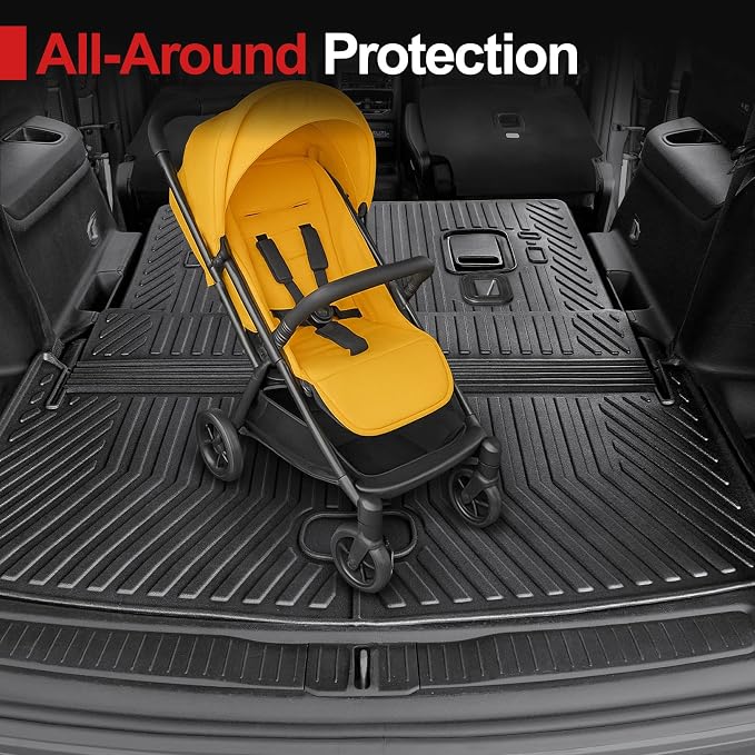 Cargo Mat for 2021-2025 2026 Jeep Grand Cherokee L, All Weather TPE Rear Cargo Liner Trunk Mat with 3rd Row Seatback Cover for Jeep Grand Cherokee L Accessories