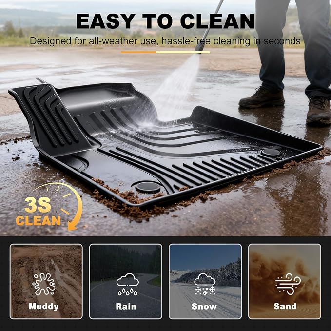 Floor Mats & Cargo Liner compatible with BMW X5 2026 2025 2024-2019 ONLY 5 Seats (Non 45e/50e & 7-Seats Models) | All Weather TPE Floor Mats for 2019-2025 2026 X5 G05 Accessories Anti-Slip Trunk Liner