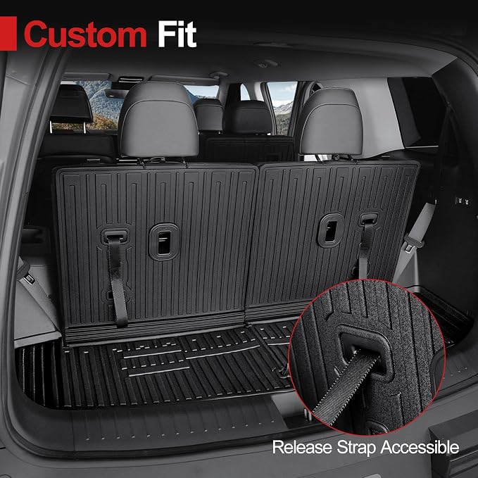 Cargo Mat for Hyundai Santa FE 2024-2026 (Fit Hybrid and Gas), All Weather TPE Cargo Mat with Backrest Mat Rear Cargo Liner Protection for Hyundai Santa Fe