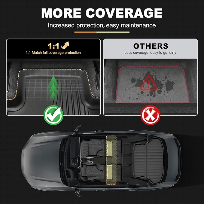 Floor Mats & Cargo Liner Fit for Honda Civic Sedan 2012 2013 2014 2015: AOMSAZTO All Weather TPE Rubber Floor Liners Cargo Mat for Civic Sedan 4 Door Model (Not Coupe), Black