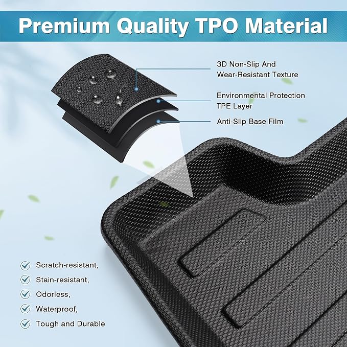 Mixsuper Custom Fit Cargo Liner for 2018-2023 2024 2025 Toyota Camry & Avalon 2019-2022 All Weather Trunk Mat TPO Durable Odorless 3D Rear Trunk Liner Cargo Mat Black