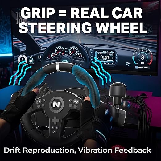 Nitho Drive Pro V200 Racing Wheel with Pedals and Shifter, 270° Gaming Steering Wheel for PC, PS4, Switch/Switch 2, Xbox Series X|S, Xbox One, for Car Race Sim Games