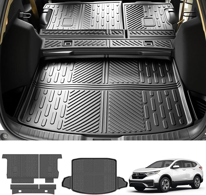 Cargo Liners for 2017-2022 Honda CRV CR-V Fuel Model, Trunk Mat with Seat Back Cover Accessories All Weather Rear Cargo Mat Backrest Protector(17-22 Fuel Model, Not for Trunk with Subwoofer)