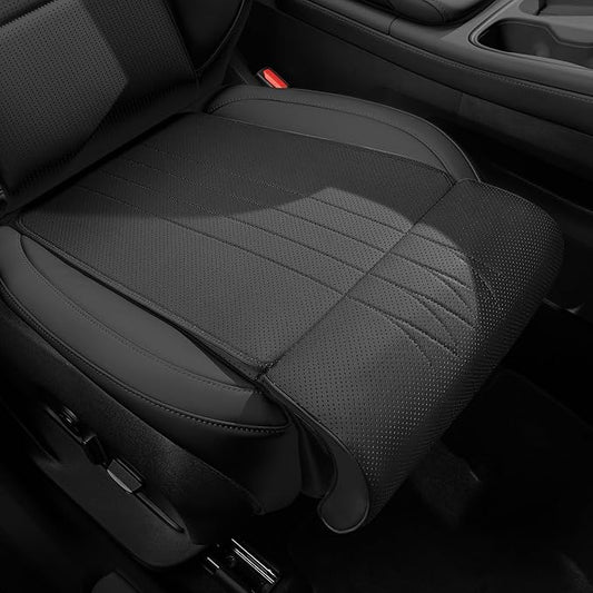 Car Seat Extender Leg Extender Support Cushion for Driver Seats Office Chair, Leather Auto Bottom Seat Protector Cover with Leg Extender, Car Seat Cushion Legs Rest Pads, Black
