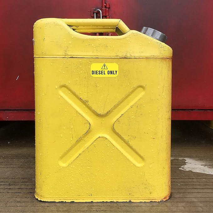 Diesel Only Sticker (Yellow), Labels for Tractors, Construction and Heavy Equipment - Weather Proof, Extreme Stick, Commercial Grade Diesel Labels by Fuel Stickers - USA Made (2x1 inch), 40 Labels