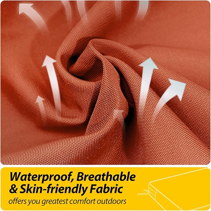 AAAAAcessories Outdoor Seat Cushions for Chairs, Waterproof, Fade-Resistant, 21" x 21" x 3", Patio Furniture Replacement Cushions, Set of 2, Rust