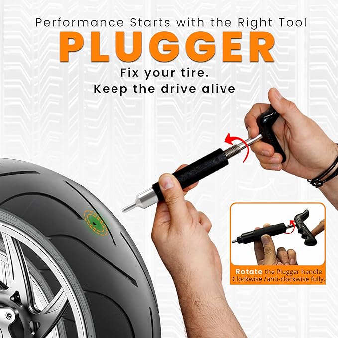 GRAND PITSTOP 36 Pcs Tubeless Tire Puncture Repair Kit with Mushroom Plug for Tyre Punctures and Flats on Cars, Motorcycles, ATV, Trucks & Tractors (30 Mushroom Plugs)