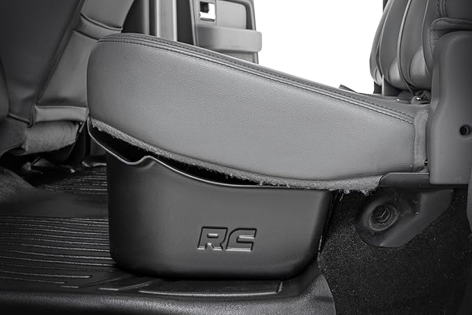 Rough Country Under Seat Storage for Ford F-150 (2009-2014) CrewCab - Custom-Fit, Durable, Anti-Skid Thermoplastic Under Seat Storage Compartment