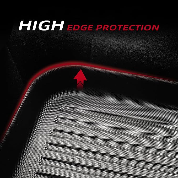 Rear Trunk Lower Storage Mat for 2021-2024 2025 2026 Tesla Model Y Juniper 5-Seats All Weather TPE Rear Frunk Mat Accessories Interior Black