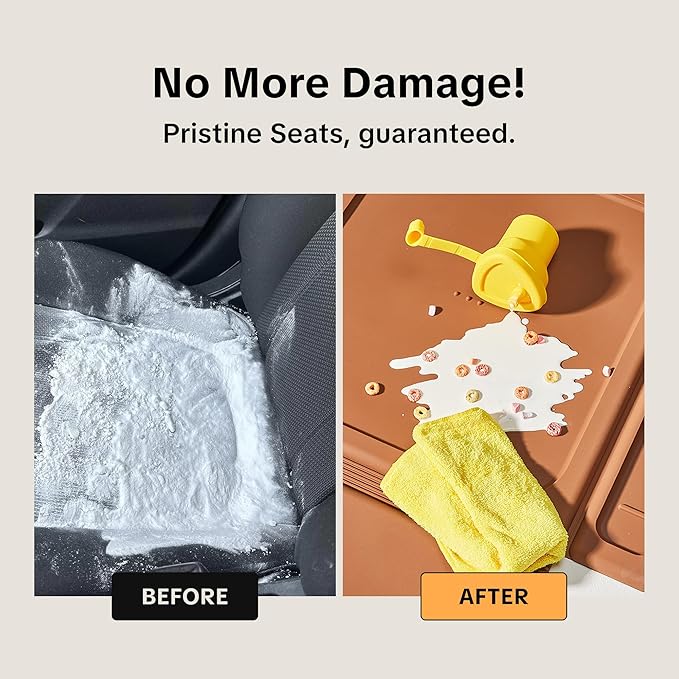 Siliguard Car Seat Protector for Child Car Seat, Car Seat Protector for Leather Seats, Non Slip Seat Cover, 3mm Silicone Car Seat Mat, Latch and ISOFIX, Rear and Forward Facing, Baby Toddler
