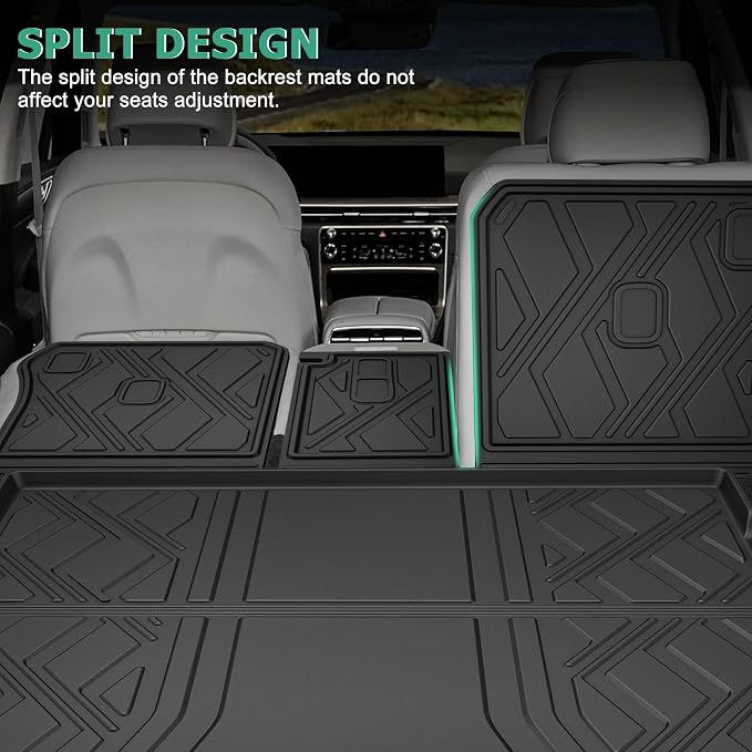 Cargo Mat for Genesis GV80 5-Seat 2021-2026 (Not for Coupe) Seat Back Mats | Custom Fit. All Weather Protection. Waterproof. Odorless. Easy to Clean