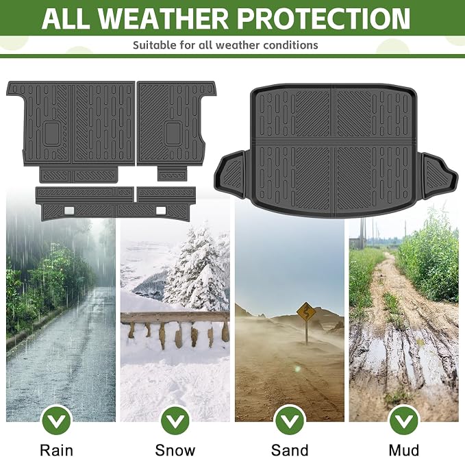 Cargo Liners for 2017-2022 Honda CRV CR-V Fuel Model, Trunk Mat with Seat Back Cover Accessories All Weather Rear Cargo Mat Backrest Protector(17-22 Fuel Model, Not for Trunk with Subwoofer)