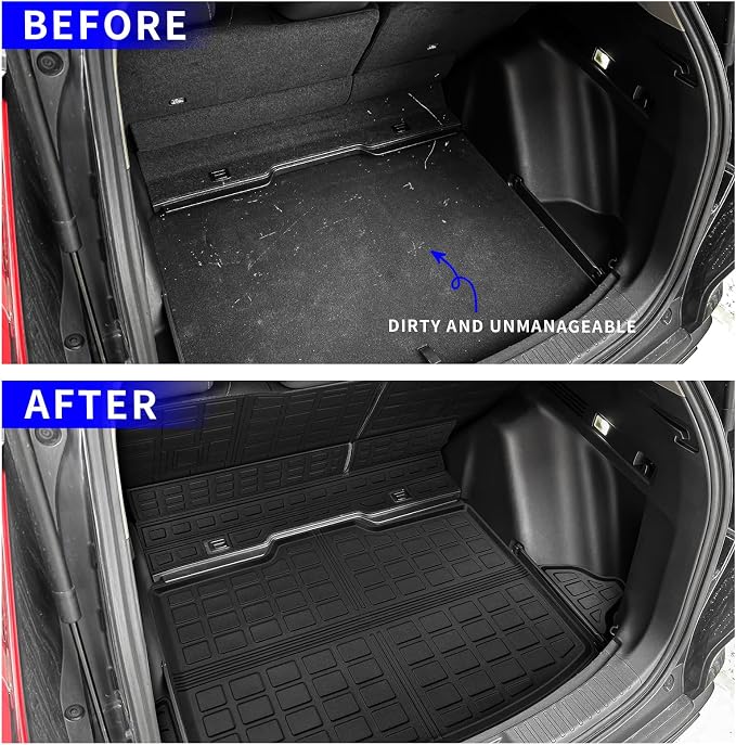 Rongtaod Floor Mats Compatible with 2023 2024 2025 2026 Honda CRV Trunk Liner Cargo Liner Cargo Mat Back Seat Cover Protector CR-V Accessories (Fit Lower Deck,Backrest Mats+Trunk Mat+Floor Mats)