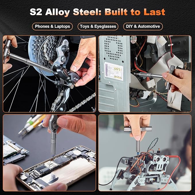 50 in 1 Magnetic Ratchet Screwdriver Set, Precision Multi Bit Screwdriver Kit with S2 Steel Bits, Portable Small Repair Tool Kit for Electronics, PC, Laptop, Watch, Glasses, Bike and Home DIY