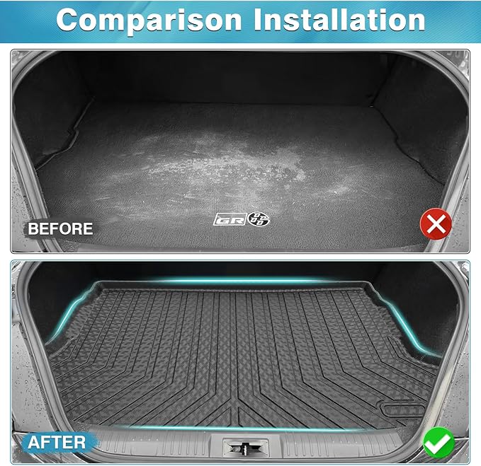 Mixsuper Cargo Liner for 2022-2025 Toyota GR86 / Subaru BRZ All Weather Cargo Mat Rear Trunk Liner Tray Black