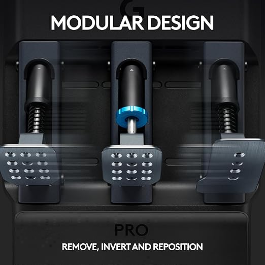 Logitech G PRO Racing Pedals - Racing Simulator Pedals with 100kg Load Cell Brake, Fully Customizable, Swappable Springs & Elastomers, Modular Design