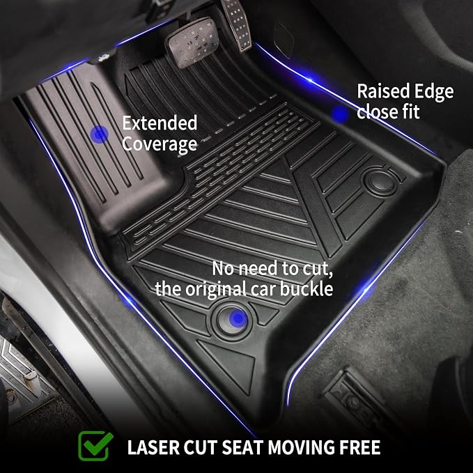 Rongtaod Floor Mats Compatible with 2018-2023 Chevrolet Traverse (Fit 2024 Traverse Limited) 7 Seats Cargo Liner Back Seat Cover 2023 Chevy Traverse Accessories (Trunk Mat+Backrest Mats+Floor Mats)