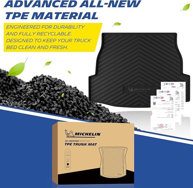 Michelin Vehicle Mats, Premier Series All-Weather TPE Custom Fit Liner for Toyota RAV4 Gas & Hybrid 2019-2025 Trunk Mat B (1 Piece)