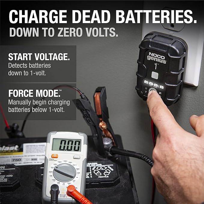 NOCO GENIUS1: 1A 6V/12V Smart Battery Charger – Automatic Maintainer,Trickle Charger & Desulfator with Overcharge Protection & Temperature Compensation – for Lead-Acid-& Lithium Batteries,(Pack of 6)