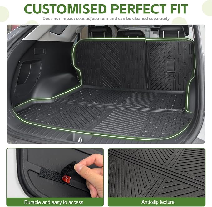 Cargo Liners for 2023-2026 Kia Sportage with Subwoofer, Trunk Mat with Seat Back Cover Accessories All Weather Rear Cargo Mat Backrest Protector(Only for SX X-Pro Models)