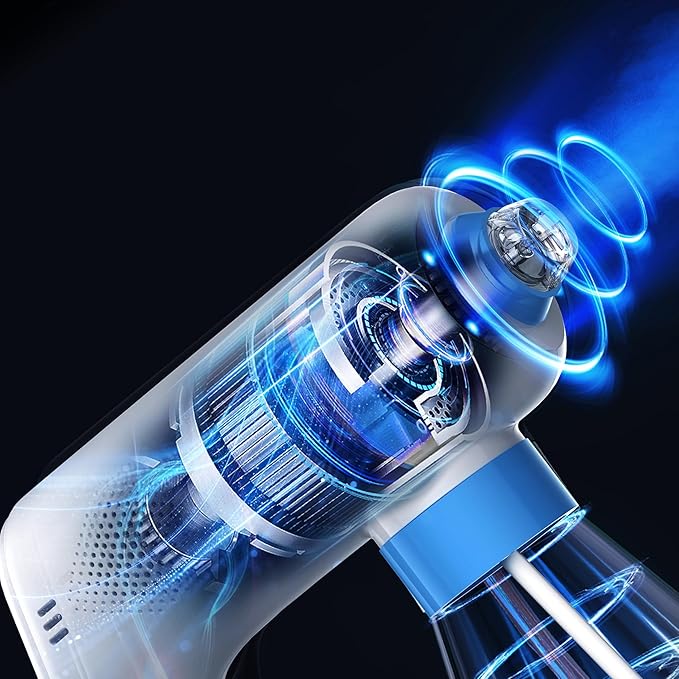 Mini Disinfection Fogger, Plastic Nozzle, Better Grip Comfort, 6.1oz Cordless Electric Sanitizer Atomizer, Blue Light Nano Spray Gun for Place Cleaning/High-Touch Item Contactless Sanitization