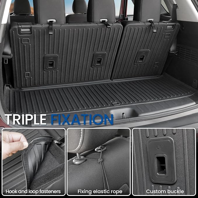 Cargo Mat with Backrest Mats and Sub-Trunk Mat for 2022-2025 2026 Nissan Pathfinder 7/8 Seats Accessories, All-Weather Cargo Liner Car Mat(for Nissan Pathfinder | 2022-2026)
