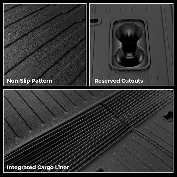 Cargo Mat for 2025 2026 Tesla Model Y Juniper Accessories (Standard Models Only), Full Coverage All Weather Trunk Cargo Liner with Backrest Protectors for Model Y 5 Seats