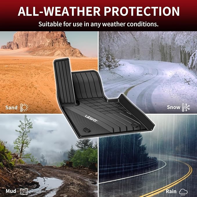 LASFIT Floor Mats Fit for 2020-2025 2026 BMW X6 G06 M M50i M60i sDrive40i xDrive40i, Custom Fit TPE All Weather Waterproof Floor Liners Front & Rear Rows Car Mat, Black