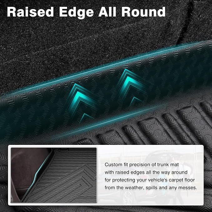 Mixsuper Custom Fit for Cargo Liner 2011-2021 Jeep Grand Cherokee All Weather Durable Odorless Rear Trunk Liner Cargo Mat Black