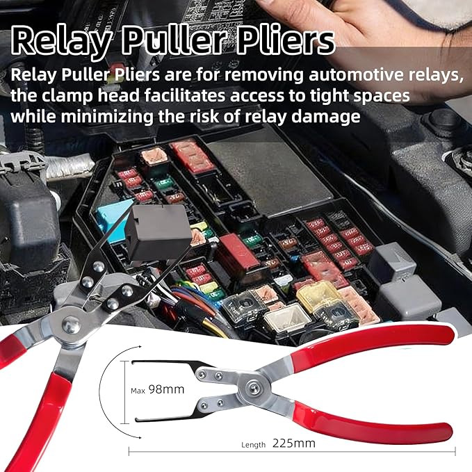 10 Pieces Electrical Disconnect Pliers for Cars, Automotive Electrical Plug Connector Disconnect Tool and Connector Separator and Hose Clamp Pliers, Fuel Line Tool and Auto Trim Removal Tool Set