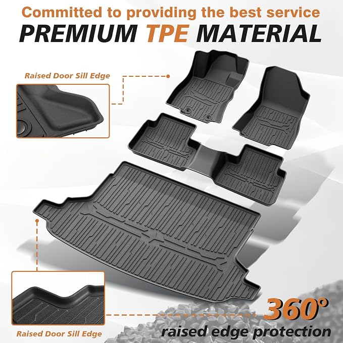 TripleAliners Trunk Mat & Floor Mats Full Set Compatible with 2025 2026 Subaru Forester All Weather TPE, Custom Anti-Slip (Floor Mats+Trunk Mat) (Won't Fit Hybrid)