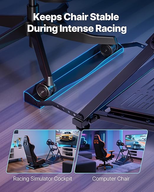 VEVOR Racing Wheel Stand, Adjustable & Foldable Simulator Stand for Logitech G923 G920 G29 G27, Thrustmaster T300RS TX F458 T500RS T3PA-PRO(F1/GT) Gaming Cockpit,Pedals Simulator NOT Included