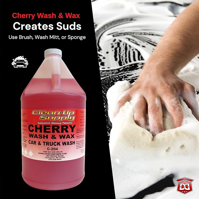 Professional Cherry Soap Wash & Wax High Foam Car Wash Shampoo, pH Balanced, Spot Free Easy Rinse