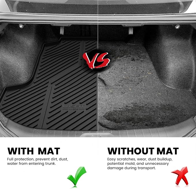 LASFIT Cargo Mat for Nissan Altima 2019-2026, All Weather TPE Custom Fit Durable No-Curling Trunk Mat for Altima 2019 2020 2021 2022 2023 2024 2025 2026 Cargo Liner Cargo Tray Accessories, Black